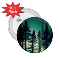 Magic Pine Forest Night Landscape 2 25  Buttons (100 Pack)  by Simbadda