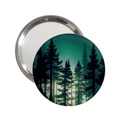 Magic Pine Forest Night Landscape 2 25  Handbag Mirrors by Simbadda