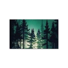 Magic Pine Forest Night Landscape Sticker (rectangular)