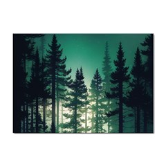 Magic Pine Forest Night Landscape Sticker A4 (100 Pack) by Simbadda