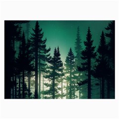 Magic Pine Forest Night Landscape Large Glasses Cloth (2 Sides) by Simbadda