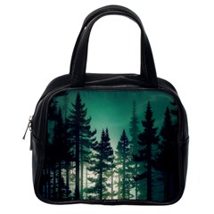 Magic Pine Forest Night Landscape Classic Handbag (one Side) by Simbadda