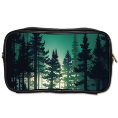 Magic Pine Forest Night Landscape Toiletries Bag (one Side) by Simbadda