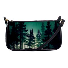 Magic Pine Forest Night Landscape Shoulder Clutch Bag by Simbadda