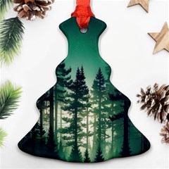 Magic Pine Forest Night Landscape Ornament (christmas Tree)  by Simbadda