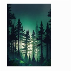 Magic Pine Forest Night Landscape Large Garden Flag (two Sides) by Simbadda