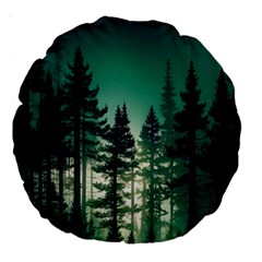 Magic Pine Forest Night Landscape Large 18  Premium Round Cushions by Simbadda