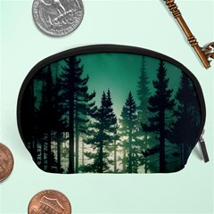 Magic Pine Forest Night Landscape Accessory Pouch (large) by Simbadda