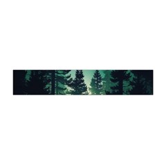 Magic Pine Forest Night Landscape Premium Plush Fleece Scarf (mini) by Simbadda