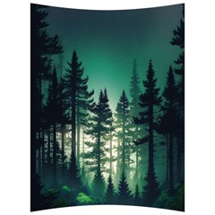 Magic Pine Forest Night Landscape Back Support Cushion by Simbadda