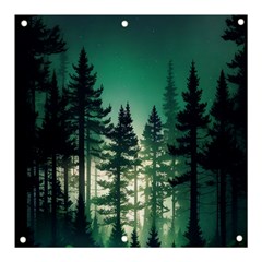 Magic Pine Forest Night Landscape Banner And Sign 3  X 3  by Simbadda