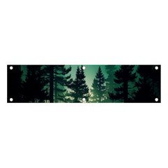 Magic Pine Forest Night Landscape Banner And Sign 4  X 1  by Simbadda