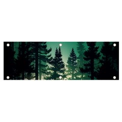 Magic Pine Forest Night Landscape Banner And Sign 6  X 2  by Simbadda