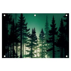 Magic Pine Forest Night Landscape Banner And Sign 6  X 4  by Simbadda