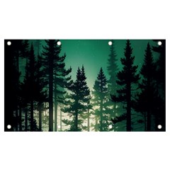 Magic Pine Forest Night Landscape Banner And Sign 7  X 4  by Simbadda