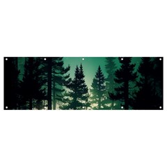 Magic Pine Forest Night Landscape Banner And Sign 12  X 4  by Simbadda