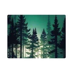 Magic Pine Forest Night Landscape Premium Plush Fleece Blanket (mini) by Simbadda