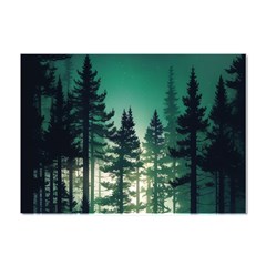 Magic Pine Forest Night Landscape Crystal Sticker (a4) by Simbadda