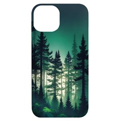 Magic Pine Forest Night Landscape Iphone 14 Black Uv Print Case