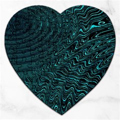 Wave Circle Ring Water Jigsaw Puzzle (heart) by Simbadda