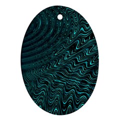 Wave Circle Ring Water Oval Ornament (two Sides) by Simbadda