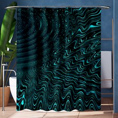 Wave Circle Ring Water Shower Curtain 60  X 72  (medium)  by Simbadda