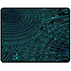 Wave Circle Ring Water Two Sides Fleece Blanket (medium) by Simbadda