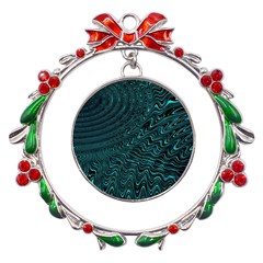 Wave Circle Ring Water Metal X mas Wreath Ribbon Ornament by Simbadda