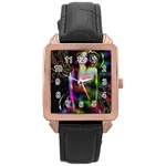 Festive Freak Rose Gold Leather Watch  Front