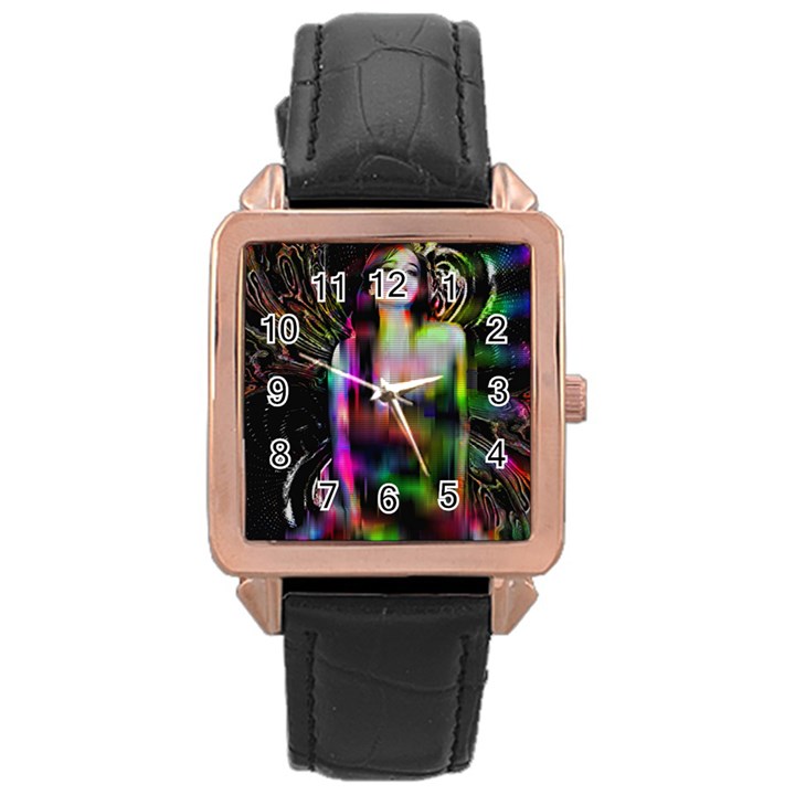 Festive Freak Rose Gold Leather Watch 