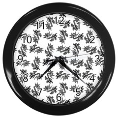 Alien Creatures Dance Pattern Wall Clock (black) by dflcprintsclothing