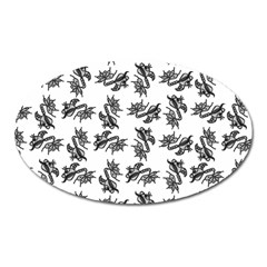 Alien Creatures Dance Pattern Oval Magnet