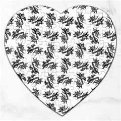 Alien Creatures Dance Pattern Jigsaw Puzzle (heart) by dflcprintsclothing