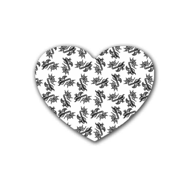 Alien creatures dance pattern Rubber Coaster (Heart)