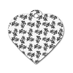 Alien Creatures Dance Pattern Dog Tag Heart (one Side) by dflcprintsclothing