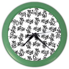 Alien Creatures Dance Pattern Color Wall Clock by dflcprintsclothing