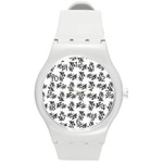 Alien creatures dance pattern Round Plastic Sport Watch (M) Front