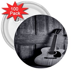 Acoustic Guitar 3  Buttons (100 Pack)  by artworkshop