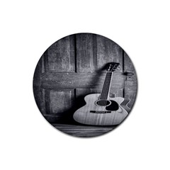 Acoustic Guitar Rubber Coaster (round) by artworkshop