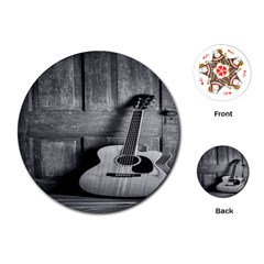 Acoustic Guitar Playing Cards Single Design (round) by artworkshop