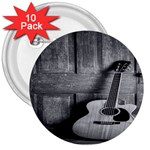 Acoustic Guitar 3  Buttons (10 pack)  Front