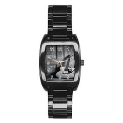 Acoustic Guitar Stainless Steel Barrel Watch by artworkshop