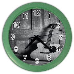 Acoustic Guitar Color Wall Clock by artworkshop