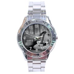 Acoustic Guitar Stainless Steel Analogue Watch by artworkshop