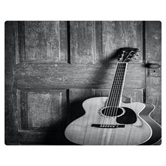 Acoustic Guitar Two Sides Premium Plush Fleece Blanket (medium) by artworkshop