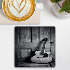 Acoustic Guitar Uv Print Square Tile Coaster  by artworkshop