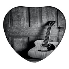 Acoustic Guitar Heart Glass Fridge Magnet (4 Pack) by artworkshop