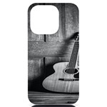 Acoustic Guitar iPhone 14 Pro Black UV Print Case Front