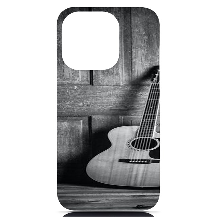 Acoustic Guitar iPhone 14 Pro Black UV Print Case