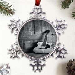 Acoustic Guitar Metal Large Snowflake Ornament by artworkshop